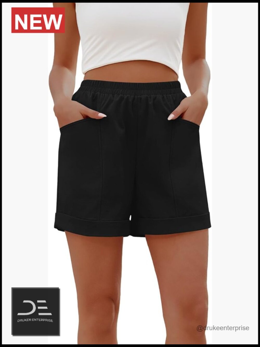 Women's Casual Cotton Shorts with Pockets Breathable Lightweight